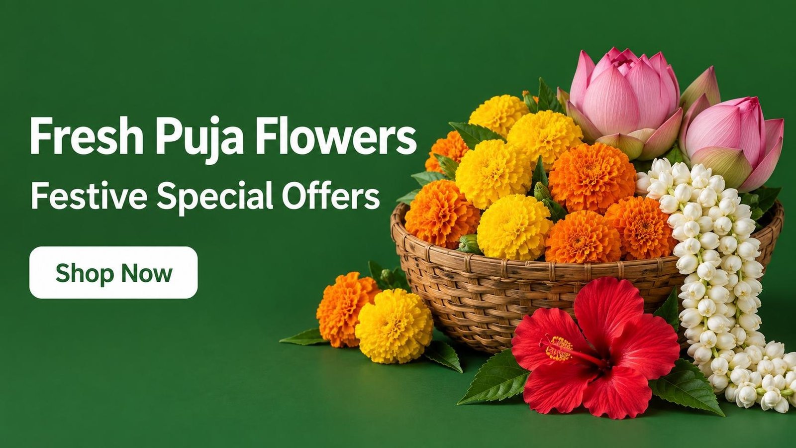 Fresh puja flowers, festive special offers